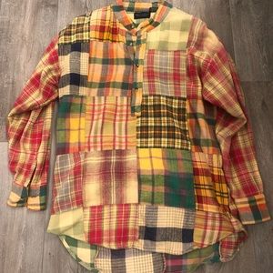 Vintage Britches Bode Visvim Kapital Reese Cooper Patchwork Henley shirt